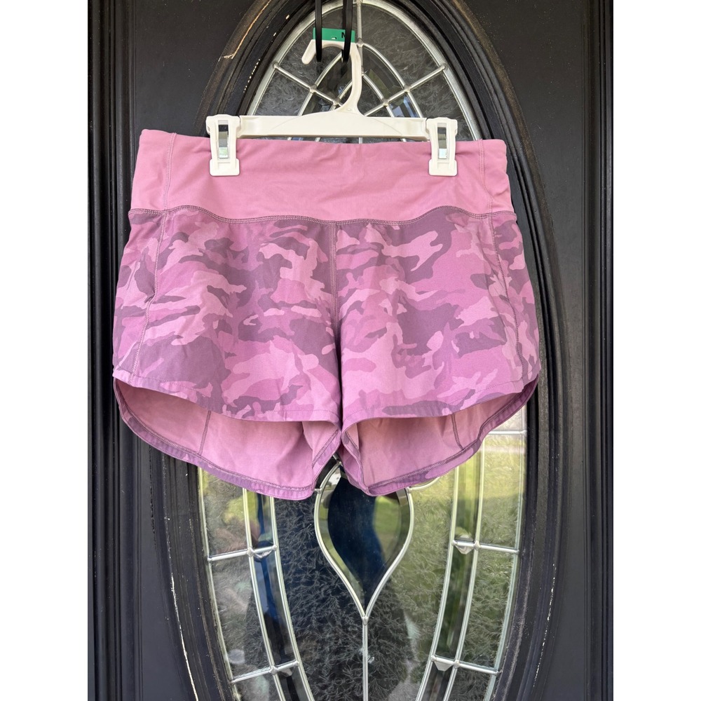Lululemon Sz 6 Speed Up High-Rise Lined Shorts Heritage 365 Camo Brier Rose Mult